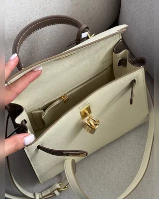 Hermes Epsom Kelly II Sellier 25 Bicolor Beige\Grey (Магнітна коробка) 24 x 20 x 10 — головне фото товару