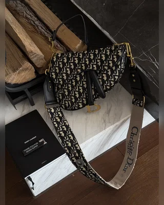 Dior Saddle Bag with Strap Blue Dior Oblique Jacquard [коробка кришка дно] 27 x 18 x 6 — головне фото товару