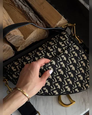 Dior Saddle Bag with Strap Blue Dior Oblique Jacquard [коробка кришка дно] 27 x 18 x 6 — головне фото товару