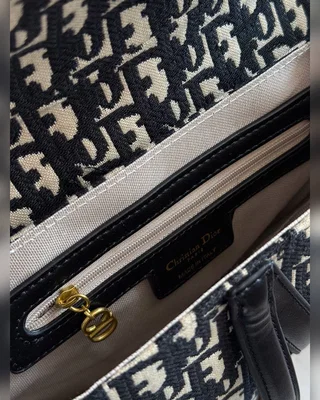 Dior Saddle Bag with Strap Blue Dior Oblique Jacquard [коробка кришка дно] 27 x 18 x 6 — головне фото товару