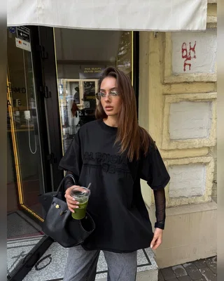 Balenciaga T Shirt with Logo Embroidery Black One Size — головне фото товару