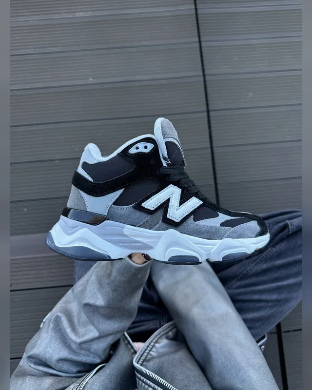 New Balance 9060 black white хутро — головне фото товару