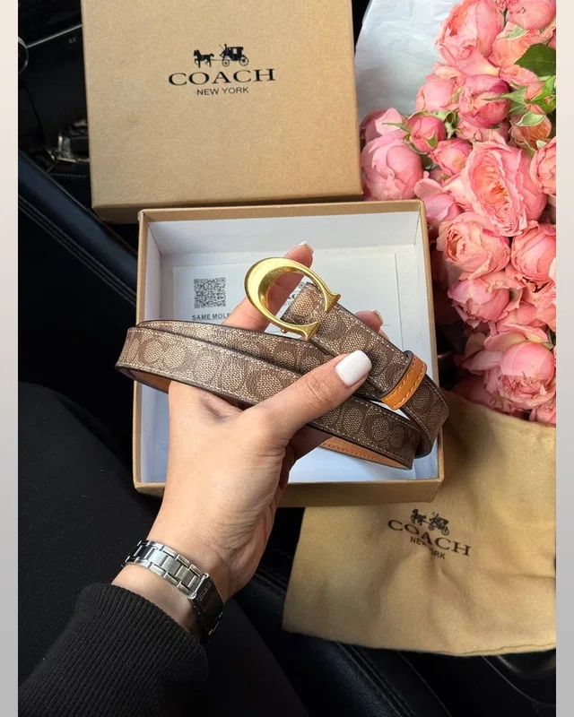 Coach Sculpted C Buckle Belt Beige/Gold 100 x 2.5 Інше — головне фото товару