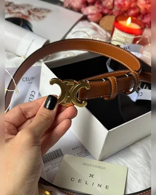 Celine Triomphe Belt Brown Gold — головне фото товару