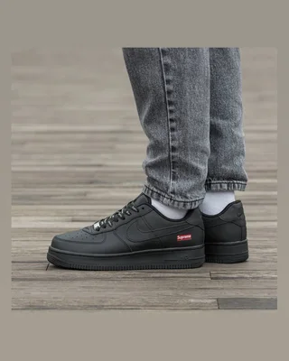 Nike Air Force 1 x Supreme Black Red — головне фото товару