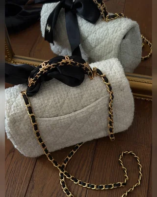Chanel Mini Tweed Flap Bag White Gold Hardware 20 х 12 х 7 — головне фото товару