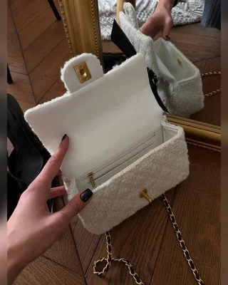 Chanel Mini Tweed Flap Bag White Gold Hardware 20 х 12 х 7 — головне фото товару