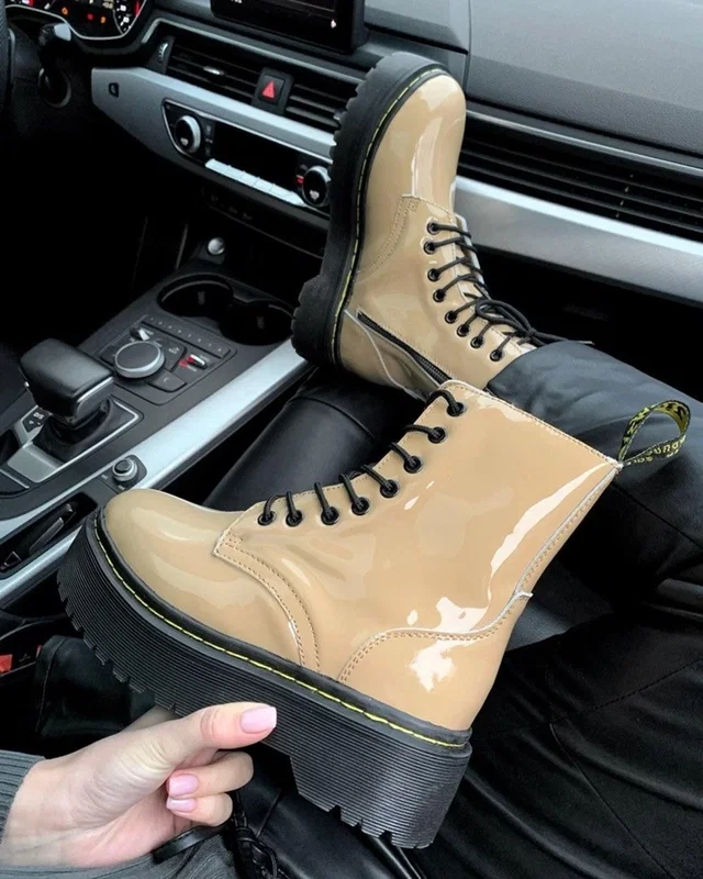 Dr. Martens Jadon FUR Beige Petent — головне фото товару