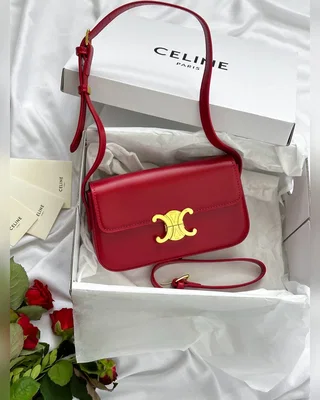 Celine Shoulder Bag Claude In Shiny Calfskin Burgundy [звичайна брендована коробка] — головне фото товару
