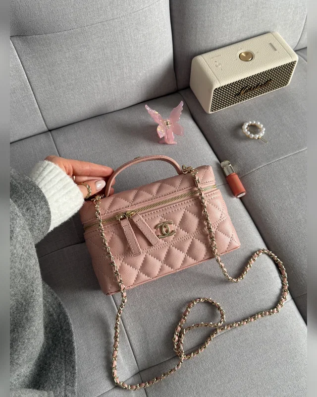 Chanel Caviar Quilted CC Top Handle Long Vanity Pink 20 х 12 х 6(нюанс) — головне фото товару