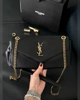 Saint Laurent Calypso In Plunged Lambskin Black 25 х 14 х 7 — головне фото товару