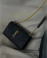 Saint Laurent Medium Envelope Bag Black [звичайна брендована коробка] 24 х 12 х 6 — головне фото товару