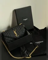 Saint Laurent Medium Envelope Bag Black [звичайна брендована коробка] 24 х 12 х 6 — головне фото товару