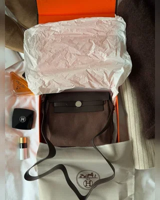 Hermes Herbag Zip 20 Bag Dark Brown 20 х 16 х 7 — головне фото товару