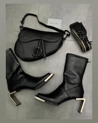Dior Christian Dior Saddle Bag With Strap Total Black [коробка кришка дно] 27 x 18 x 6 — головне фото товару