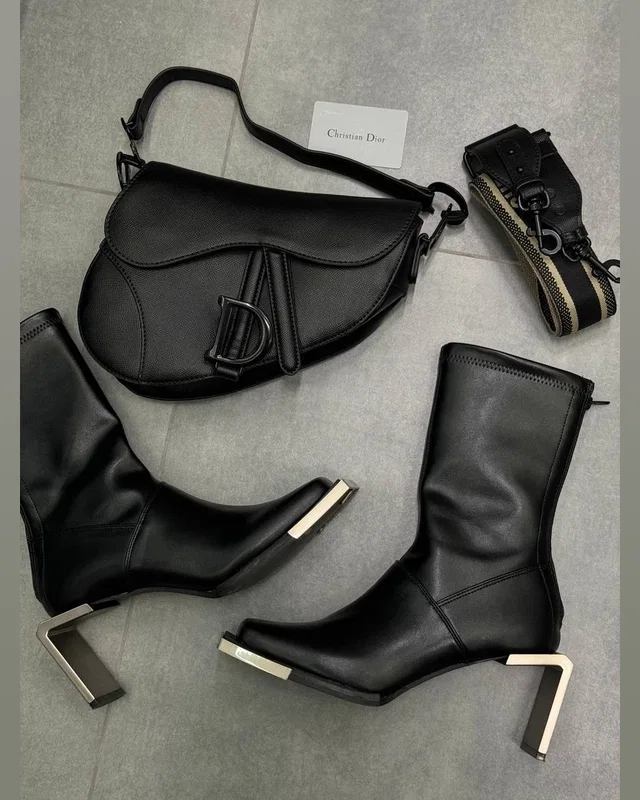 Dior Christian Dior Saddle Bag With Strap Total Black [коробка кришка-дно] 27 x 18 x 6 — головне фото товару