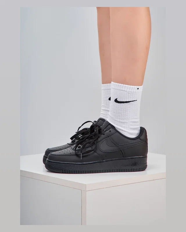 Nike Air Force 1 Classic Premium Black (Матова шкіра) — головне фото товару