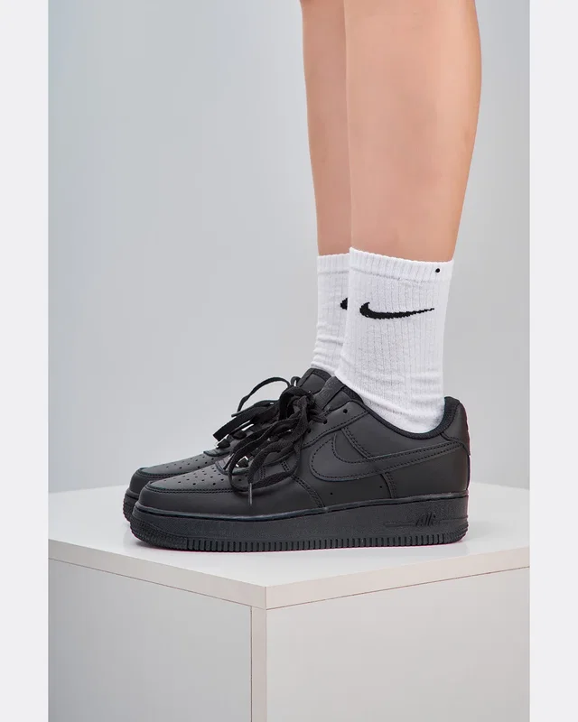 Nike Air Force 1 Classic Premium Black (Матова шкіра) — головне фото товару