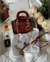 Dior Mini Lady Dior Bag Burgundy [оригінальна коробка] 17 х 15 х 6 — головне фото товару