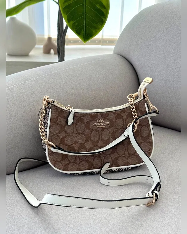 COACH ‎‎‎‎ Coach Teri Shoulder Bag In Signature Canvas Snake Brown [крафтова брендована коробка] 24 х 14 х 6 5 — головне фото товару