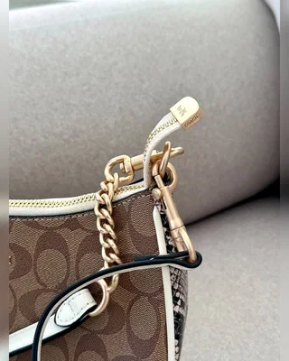 COACH ‎‎‎‎ Coach Teri Shoulder Bag In Signature Canvas Snake Brown [крафтова брендована коробка] 24 х 14 х 6 5 — головне фото товару