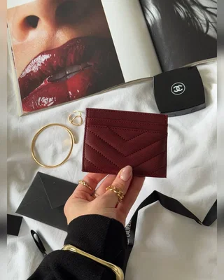 Saint Laurent Cassandre Matelasse Card Case Burgundy Gold 10 x 8 x 0.5 — головне фото товару