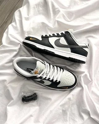 Nike Dunk Low Black Total Orange Mini Swoosh — головне фото товару