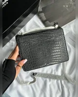 Saint Laurent Sunset in Croco Leather Black/Silver (магнітна коробка) 24 x 14 x 7 — головне фото товару