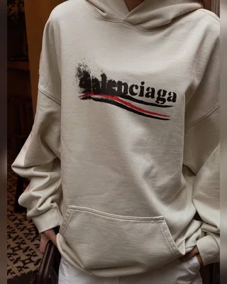Balenciaga Political Campaign Hoodie Beige Over Size — головне фото товару