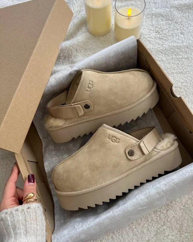 UGG Lanah Clog Brown Beige Platform — головне фото товару