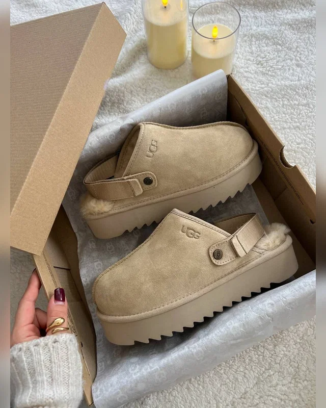 UGG Lanah Clog Brown Beige Platform — головне фото товару