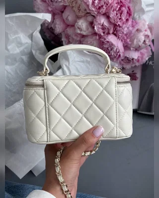 Chanel Classic Beige Lambskin Pearl Crush Vanity Bag Магнітна Коробка Без дзеркала 17 х 11 х 8 — головне фото товару