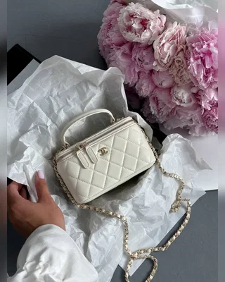 Chanel Classic Beige Lambskin Pearl Crush Vanity Bag Магнітна Коробка Без дзеркала 17 х 11 х 8 — головне фото товару