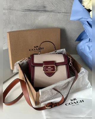 COACH ‎‎‎‎ Coach Hero Shoulder Bag in Brown Textile [крафтова коробка] 22 х 16 х 10 — головне фото товару