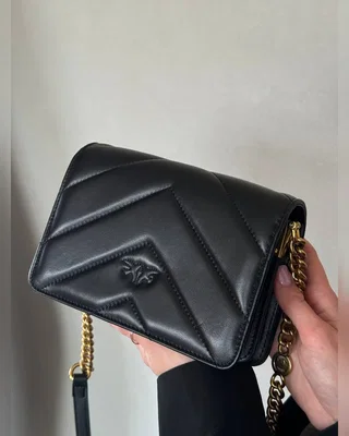 PINKO Mini Love Bag Click Big Chevron Black [оригінальна коробка] — головне фото товару