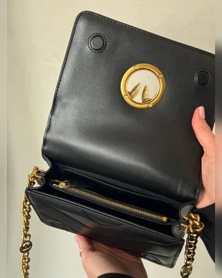 PINKO Mini Love Bag Click Big Chevron Black [оригінальна коробка] — головне фото товару