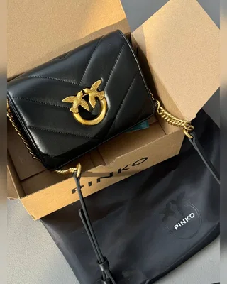 PINKO Mini Love Bag Click Big Chevron Black [оригінальна коробка] — головне фото товару