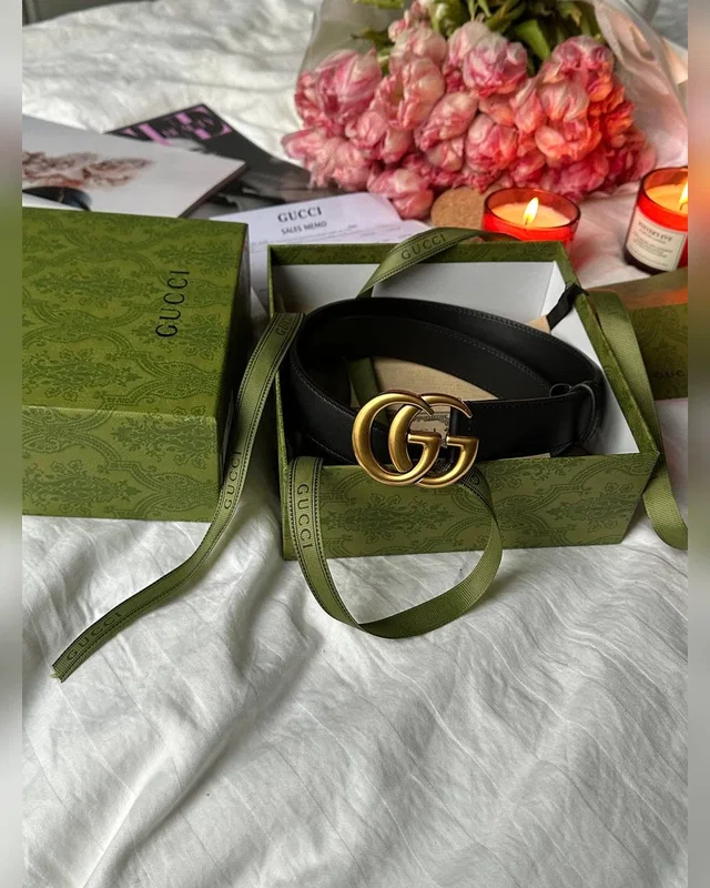 Gucci Belt With Double G Black Gold 100 х 3.5 — головне фото товару