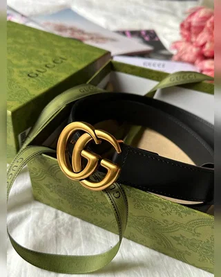 Gucci Belt With Double G Black Gold 100 х 3.5 — головне фото товару