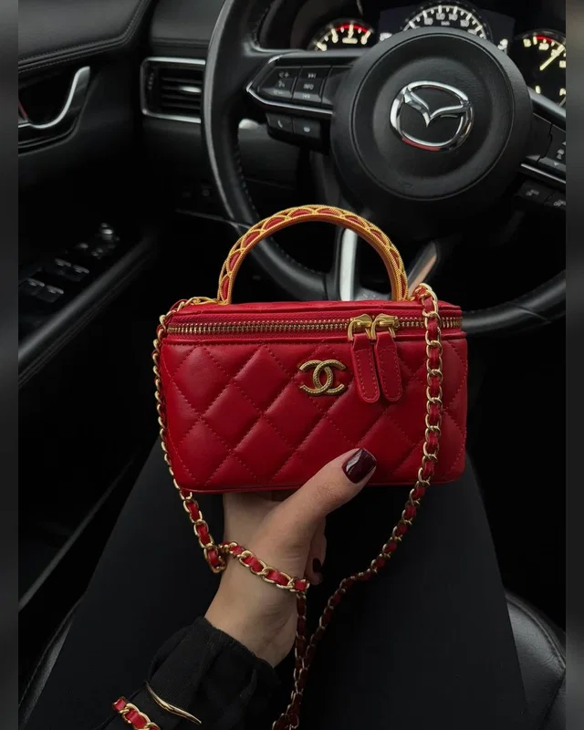 Chanel Classic Lambskin Pearl Crush Vanity Bag Red Gold [магнітна коробка] — головне фото товару