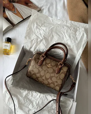 COACH ‎‎‎‎ Coach Rowan Ginger Satchel In Signature Canvas(коробка крафт оригінальна) — головне фото товару