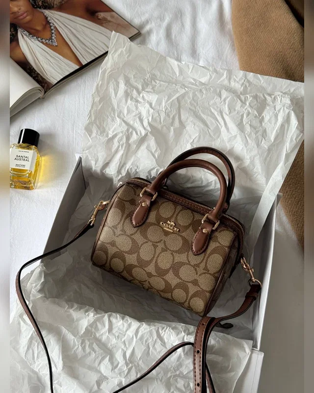 COACH ‎‎‎‎ Coach Rowan Ginger Satchel In Signature Canvas(коробка крафт оригінальна) — головне фото товару