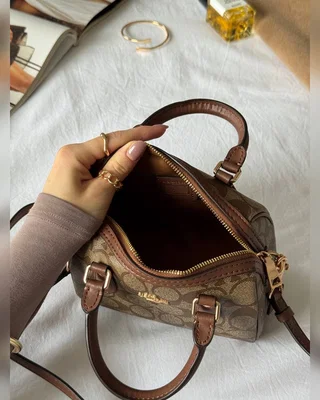 COACH ‎‎‎‎ Coach Rowan Ginger Satchel In Signature Canvas(коробка крафт оригінальна) — головне фото товару