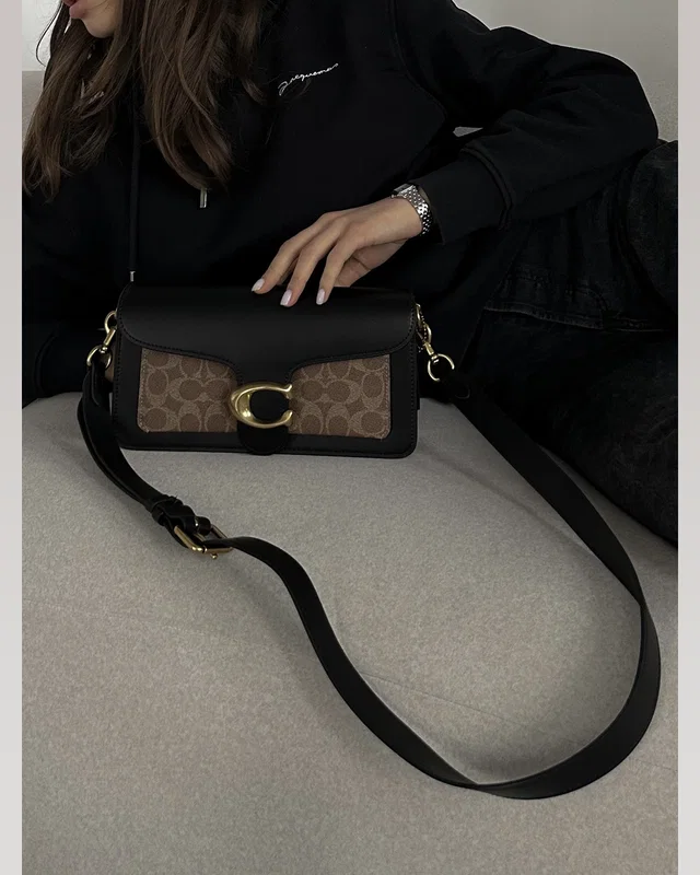 COACH Coach Tabby Shoulder Bag 26 In Signature Canvas Black/Beige [крафтова коробка] 26 x 14 x 7(інша підкладка) COACH — головне фото товару