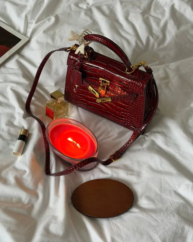 Hermes Kelly 25 Rouge H Shiny Porosus Crocodile Leather Red 25 х 20 х 10 — головне фото товару