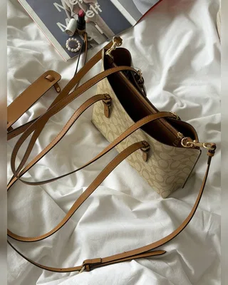 COACH ‎‎‎‎ Coach Mollie Tote Bag 25 In Signature Canvas Beige Brown — головне фото товару