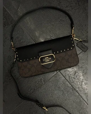 COACH ‎‎‎‎ Coach Morgan Shoulder Bag Brown Black With Rivets — головне фото товару