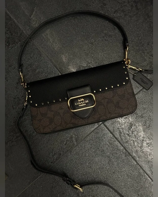 COACH ‎‎‎‎ Coach Morgan Shoulder Bag Brown Black With Rivets — головне фото товару