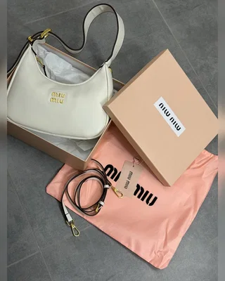 Miu Miu Leather Hobo Bag White [Ориг Коробка] 22 x 17 x 8 — головне фото товару