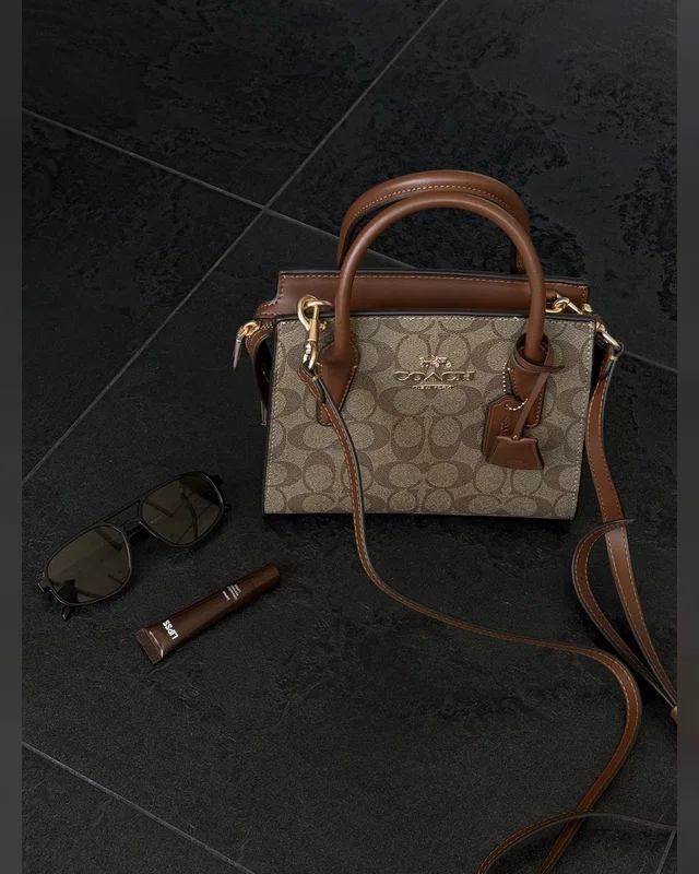 COACH ‎‎‎‎ Coach Andrea Carryall In Signature Canvas Brown Beige [оригінальна коробка] 22 х 17 х 11 — головне фото товару